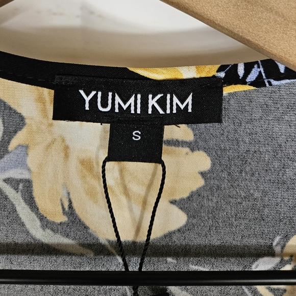 Yumi Kim | Sabine Black Yellow Floral Wrap Midi Dress NWT - Picture 6 of 6